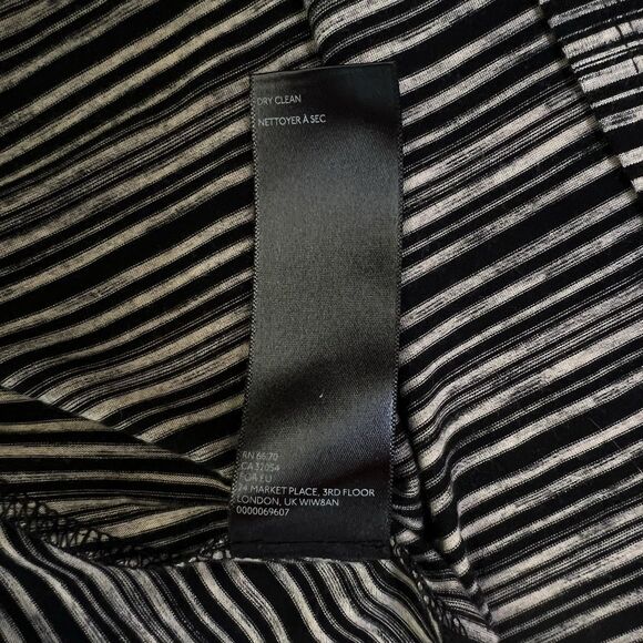 Maeve Anthropologie Salsola Hi-Lo Striped Side Tied Dress Small Black Cream - Picture 6 of 12